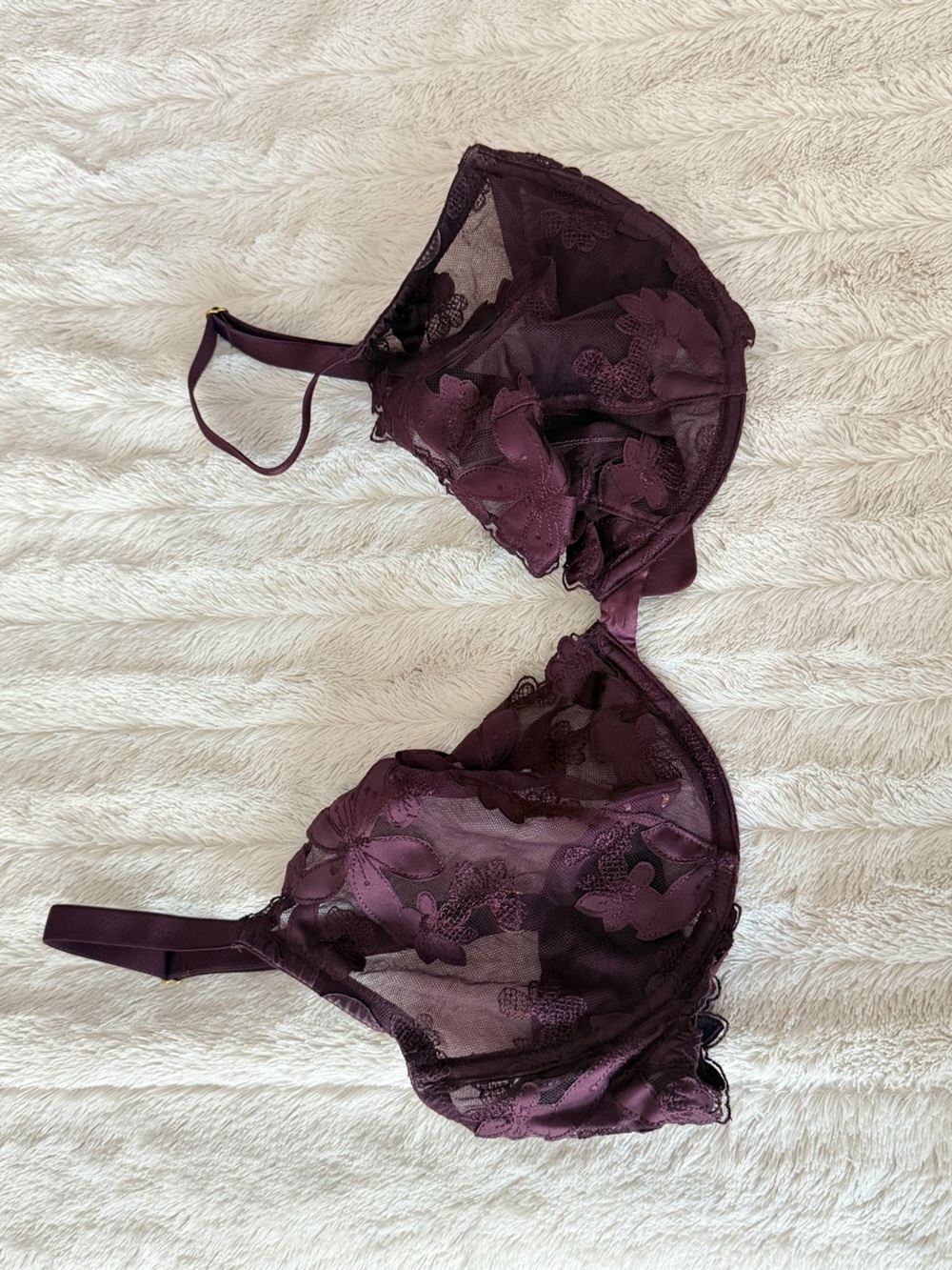 Victoria's Secret Sheer Floral Lace Low Cut Demi
